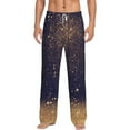 thumbnail image 2 of Goofa Gold Black Glitter Printed Soft Pajama Pants for Men, Wide Leg Comfy Casual Lounge Yoga Pants-Medium, 2 of 9