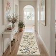 thumbnail image 4 of 2x3 Area Rug Non Slip Backing Low Pile, Machine Washable Indoor Door Mat, Print Pattern Entryway Rug for Front Door Entrance Hallway Kitchen Bathroom, Avian Bloom, Linen Beige, 4 of 5