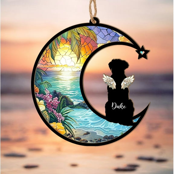 Personalized Dog Memorial Suncatcher, Custom Pet Memorial Gift, Pet Loss Suncatcher, Loss of Dog Sympathy Gift, Pet Remembrance Gift 1749628728 3217