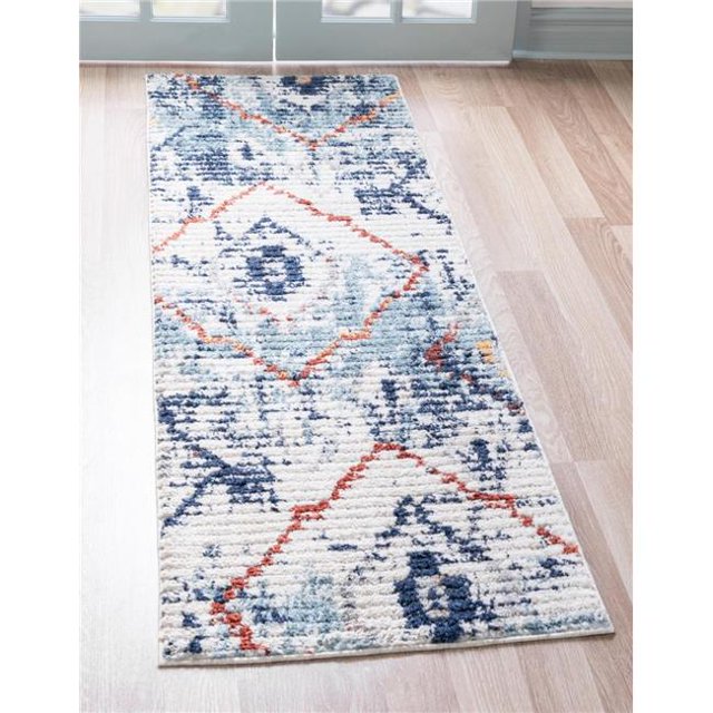 Unique Loom 3148503 2 Pi 2 Po x 6 Pi Rif Morocco Runner Tapis & 44; Bleu Clair