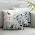 thumbnail image 3 of Nawypu  Blue Dandelion Pillow Cover for Living Room Couch Decor Rustic White Wooden Board Square Soft Throw Pillow Cover Flying Dragonfly Decorative Cushion Cover,Single Pack, 3 of 5