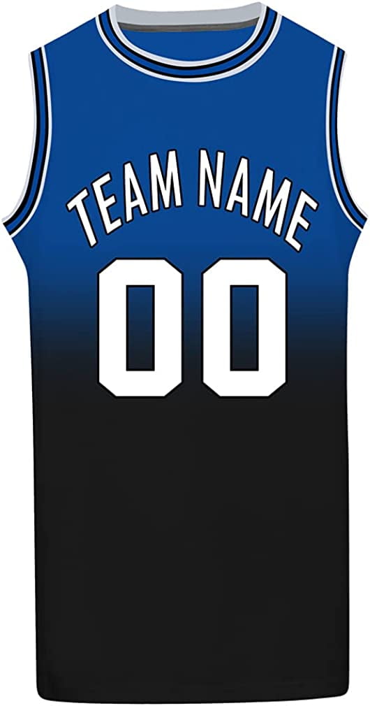  Custom Color Crash Gradient Football Jersey for Men/Women/Kids  Design Your Own Team Name and Numbers(S-Men's Size,Black-Blue and White) :  Sports & Outdoors