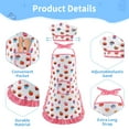 thumbnail image 3 of 11 Pcs Kids Aprons for Girls Boys, Kids Cooking and Baking Sets, Chef Hat Apron Pretend Play Set for Toddlers Age 3-8, White, 3 of 7
