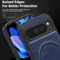 thumbnail image 5 of Dteck Magnetic Case for Google Pixel 9 Pro, Compatible with MagSafe, PU Leather TPU Bumper Shockproof Protective Cover with Kickstand,Blue, 5 of 6