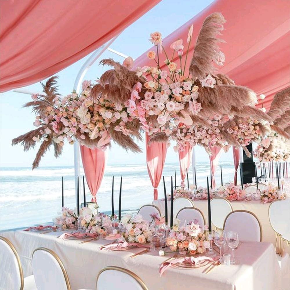 Elegant Brown Pampas Grass: 35pcs Dried Flowers for Balcony and Vase Arrangements