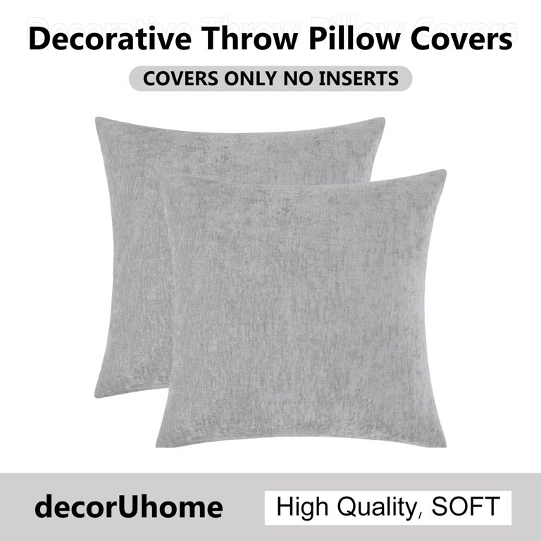 DecorUhome 18x18 Chenille Throw Pillow Covers, Set of 2 photo 6