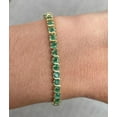 thumbnail image 2 of Vintage 14K Gold Emerald Tennis Bracelet Natural Gemstone Jewelry Gift for Her Emerald Round bracelet gold anniversary bracelet, 2 of 5
