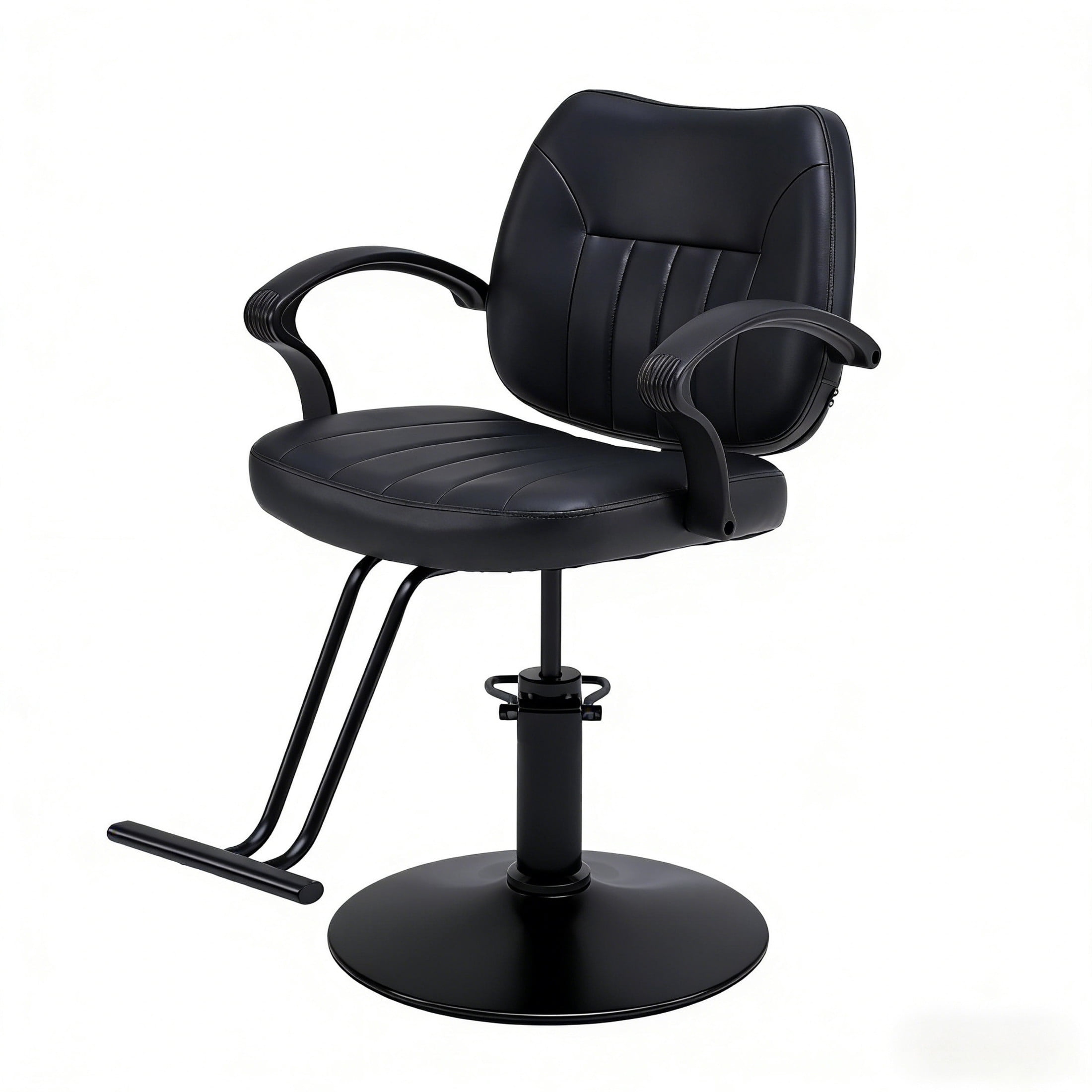 Noble House Hydraulic Barber Styling Chair with PU Upholstery, Adjustable Height, Black