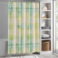 thumbnail image 3 of Yellow Green Plaid Fabric Shower Curtain Abstract Art Washable Shower Curtains for Bathroom, Waterproof Bath Curtain with Hooks Home Decor 36x72in, 3 of 8