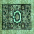 thumbnail image 1 of Ahgly Company Indoor Square Abstract Turquoise Blue Modern Area Rugs, 6' Square, 1 of 4