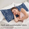 thumbnail image 5 of Dark Blue Botanical Body Pillow Cover 20 x 60 Inch Decorative Pillow Cover Vintage Floral Plants Branch Lumbar Pillowcase Seasonal Rectangle Cushion Case for Couch Sofa Bed Living Room, 5 of 9