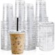 thumbnail image 1 of 12oz Clear Plastic Cups With Flat Lids - Pack Of 100 - Ideal For Ice Coffee, Smoothies, Slurpees, And Cold Drinks, 1 of 4