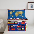 thumbnail image 5 of Manfei World Map Twin Comforter Sets,International Flags Bedding Set,Gold Blue,Light Gray Reversible,2 Pieces,1 Comforter and 1 Pillowcase, 5 of 7