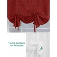 thumbnail image 3 of Red Floral Tie Up Curtains for Windows 45 Inch Length Balloon Curtains Kitchen Adjustable Balloon Window Shade Country Farmhouse Abstract Flowers Pattern Tie Up Bathroom Curtain Window 52"x45", 3 of 6