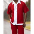 thumbnail image 4 of Nueva camiseta de moda de verano + pantalón, 2 piezas, camiseta + pantalón, moda para hombre, estilo Harajuku, retro, rayas verticales y horizontales, camisetas para hombre, 4 of 4