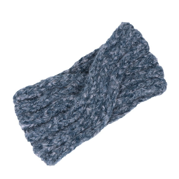 MEIBUTYUP Extra Wide Headband Warm Headwear for Women Blue 1Set