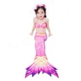 thumbnail image 4 of Maillot de Bain Fille Été Bikini Queue de Poisson Mode Plage Paréos pour Filles Violet 10-11 Ans, 4 of 4