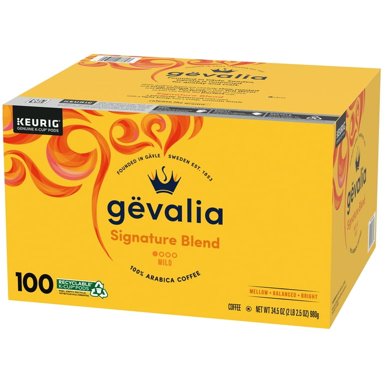 Gevalia Signature Blend Mild Light Roast Keurig K Cup Coffee Pods 100 ct Box Walmart