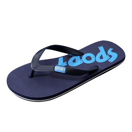 

PEASKJP Men Shoes Flat Herringbone Slippers Fashion Casual Beach Casual Sandals Soft Science Flip Flops for Men (Blue 10)