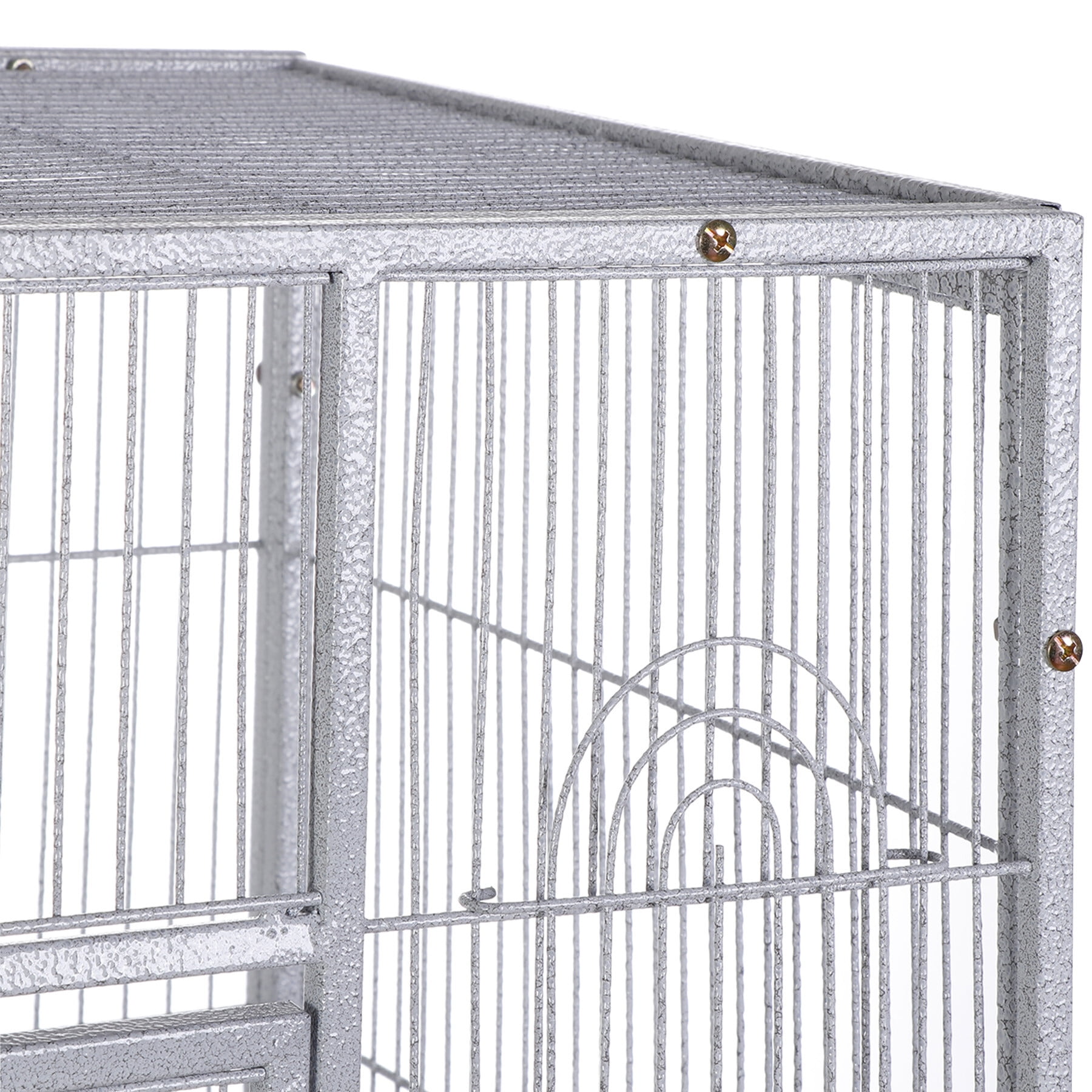 HomGarden 53" Large Wrought Iron Rolling Bird Cage W/Perches for Cockatiels Parrot Parakeet White