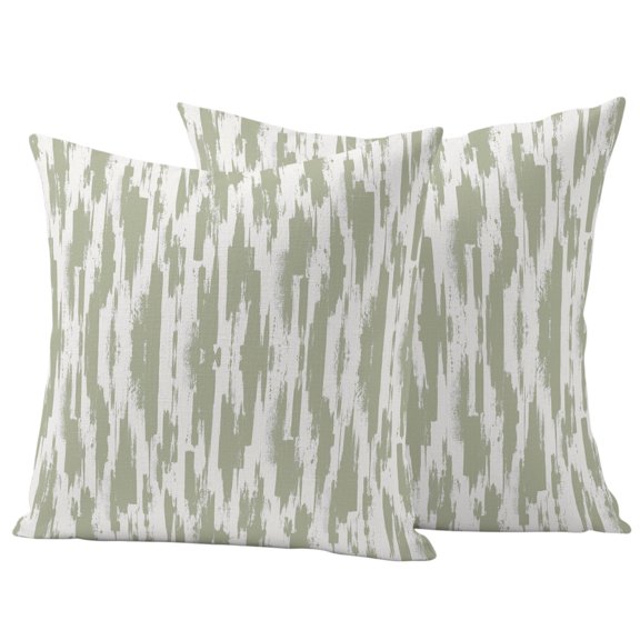 Sage Green Outdoor Waterproof Pillow Covers, Abstract Art Ethnic Tribe Farmhouse Decorative Square Throw Pillowcase Sofa Cushion Sham for Patio/Couch/Chair, 20"x20" 2 Pack