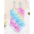 thumbnail image 6 of Usaibhir Girls One Piece Swimsuits with Adjustable Straps Multicolor Bathing Suits Kids Beach Swimwear for 2-8 Years, 6 of 12