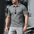thumbnail image 2 of LTTVQM Men's Polo Shirts Short Sleeve 2026 Summer Loose Fit Casual Work Golf Shirts Lightweight Collared T-Shirts with Pocket Light Gray S, 2 of 5