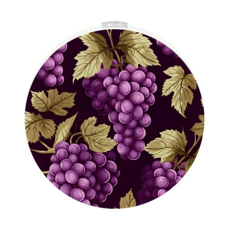 

Grape Led Round Night Light-2pcs Dimmable Plug-in Mini Wall Lamp with Auto Sensor for Bedroom Bathroom Hallway Kitchen Stairway Energy Efficient Warm White Glow