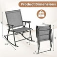 thumbnail image 3 of Costway 2 PCS Patio Folding Rocking Chair Heavy-Duty Metal Frame Rockers Outdoor Gray, 3 of 8