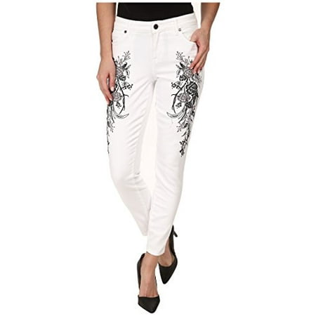 CJ by Cookie Johnson Women's Wisdom Ankle Skinny w/ Floral Embroidery in Optic White Optic White Jeans 25 X