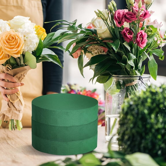 COMPUKAS 6-Pack Round Flower Foam Blocks Water Retaining for Floral Arrangements Garden and Event Decoration Supplies