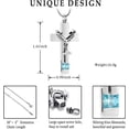 thumbnail image 2 of Birthstone Cross Urn Necklaces for Ashes Cremation Crucifix Keepsake Memorial Pendant Necklace, 2 of 7
