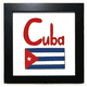 thumbnail image 1 of Cuba bandera nacional rojo patron azul Mesa de pared con marco cuadrado negro, 1 of 4