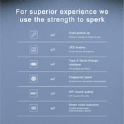 New Bluetooth earphones,wireless earphones,Bluetooth5.3 auto pairing instant connection Hands-free LED display bluetooth earphones,Type‐C waterproof IPX7 quick charge earphones,Stereo heavy bass