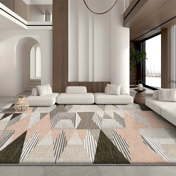 Indoor CarpetBedroom Carpet Home Decor Nanyang Style, Modern Geometric Pattern, Coffee Table, Conference Room, Wabi-Sabi Style Floral Carpet Comfortable, Delicate, Light, Dark Suitable for Bathroom,