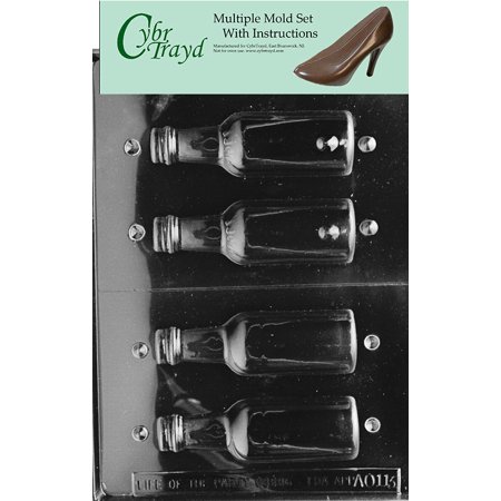 

Medium Bottles Chocolate Candy Mold with Exclusive Cybrtrayd Copyrighted Molding Instructions Pack of 3