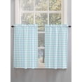 thumbnail image 3 of Kitchen Curtains 54 Inches length, Aqua Blue Green Window Treatment Curtain Drapes, Checkered Plaid Gingham Lattice Trellis Thermal Insulated Drapes for Basement Hotel RV, 42"x54", 2 Panels, 3 of 7