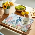 thumbnail image 5 of Placemats Set of 6, Seahorse Place Mats Ocean Marine Life Starfish Jellyfish Coral Seaweed Tablemats Placemat Table Decoration for Kitchen Table Dinner Party Home Decor Indoor Outdoor 13x19 Inch, 5 of 9