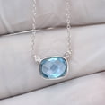 thumbnail image 4 of 2.10 T.C.W Excellent Cushion Cut Aquamarine Gemstone Natural Diamond Wonderful Designer Pendant for her Solid 18K Rose Gold With 18 inches Chain, 4 of 5