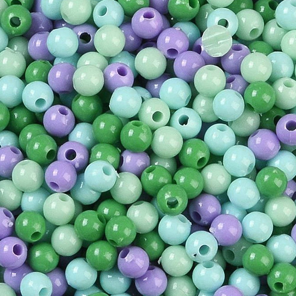 Opaque Acrylic Beads Round Sea Green 4mm Hole: 1.2mm DIY