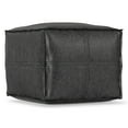 thumbnail image 5 of Simpli Home Brody 18 inch Wide Boho Square Pouf in Distressed Black Vegan Faux Leather, 5 of 9