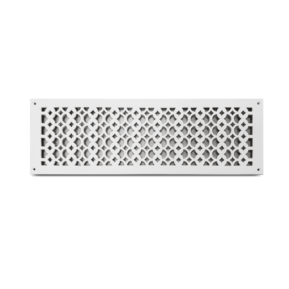 Air Return Grill 6"X22" With Holes and Screws,Faceplate Size 7-3/4"x 24-1/2",Decorative HVAC Duct Cover,Cast Iron Powder Coated Repaintable Vent for Walls,Ceilings,Floor –Tudor Mushroom Design VR100