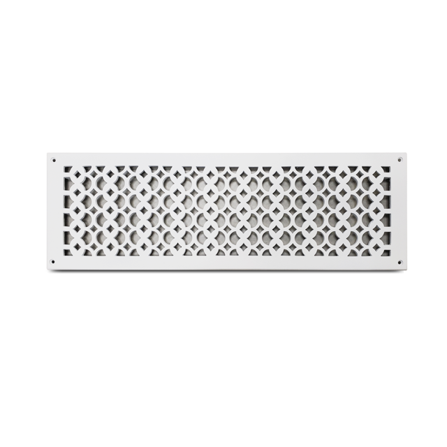 Air Return Grill 6"X22" With Holes and Screws,Faceplate Size 7-3/4"x 24-1/2",Decorative HVAC Duct Cover,Cast Iron Powder Coated Repaintable Vent for Walls,Ceilings,Floor –Tudor Mushroom Design VR100