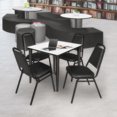 thumbnail image 2 of Regency Kahlo 36 in. Square Breakroom Table- White, Black Base & 4 Restaurant Stack Chairs- Black, 2 of 8