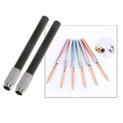 2x Metal Pencil Extender Sketch Pencils Lengthening Device Pencils Set Caps