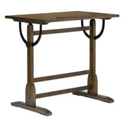 Studio Designs Vintage Drafting Drawing Table with Adjustable 36 Wide Top, Rustic Oak