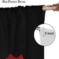 thumbnail image 6 of Red and Black Rose Blooming Women Bedroom Decor Shading Curtains, Printed Decorative Curtains for Adult Bedroom Living Room, 2 Panels, 55x63in, 6 of 6