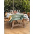 thumbnail image 2 of Outdoor Tablecloth with Umbrella Hole and Zipper, Green Orange Fall Rectangle Table Cloth 52x70 Inch Waterproof Tablecloth, Pumpkins Botanical Thanksgiving Vintage Picnic Table Cover for Patio, 2 of 7