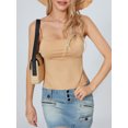 thumbnail image 2 of ZAXARRA Women´s Summer Mini Skinny Sling Vest Solid Color Sleeveless Backless Tie Up Crop Tops, 2 of 7
