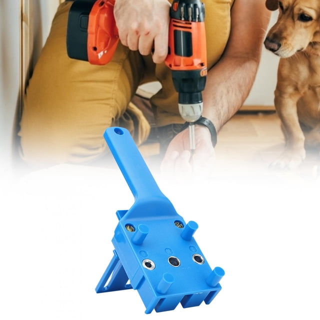 Localisateur de Forage, Guide de Forage à Main Facile à Calibrer, Tirette d'Installation Droite pour le Forage DIY Blue